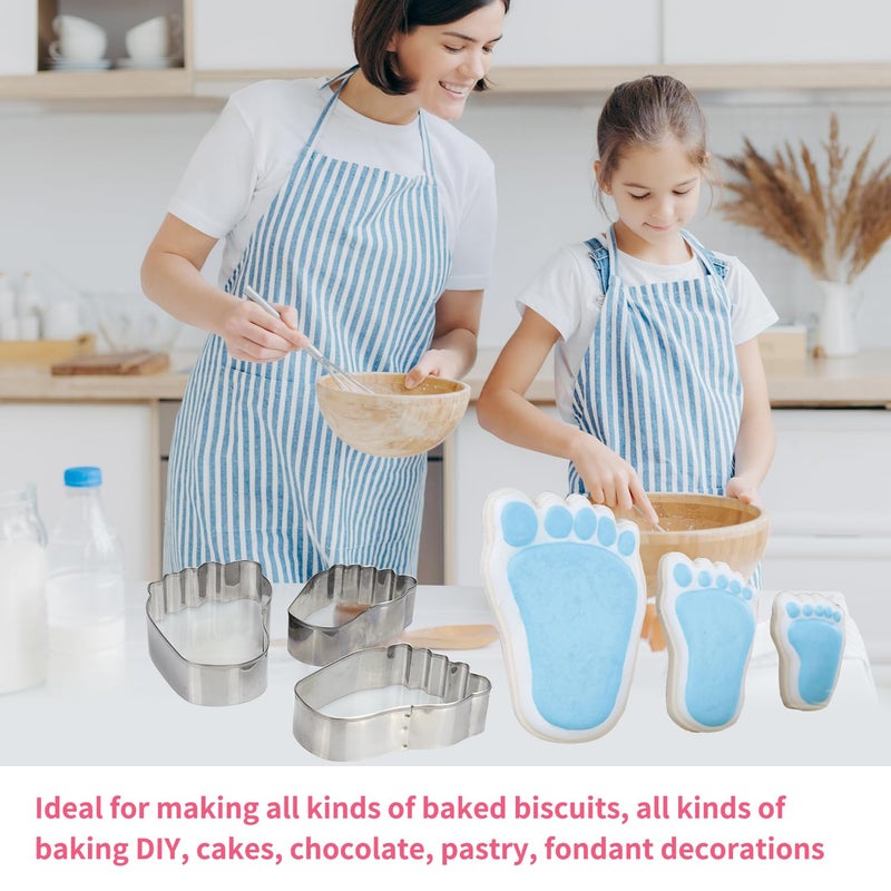 SK Foot Cookie Cutter for Baby Girl Boy Shower, Footprint, Party Favors Set of 3 (Foot)-3.75" - Image 5